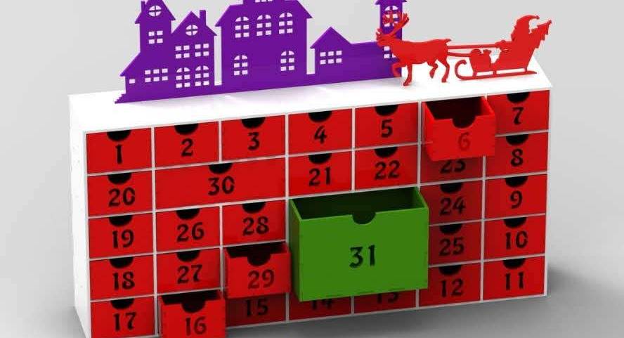 Макеты новогодних календарей CDR для лазерной резки