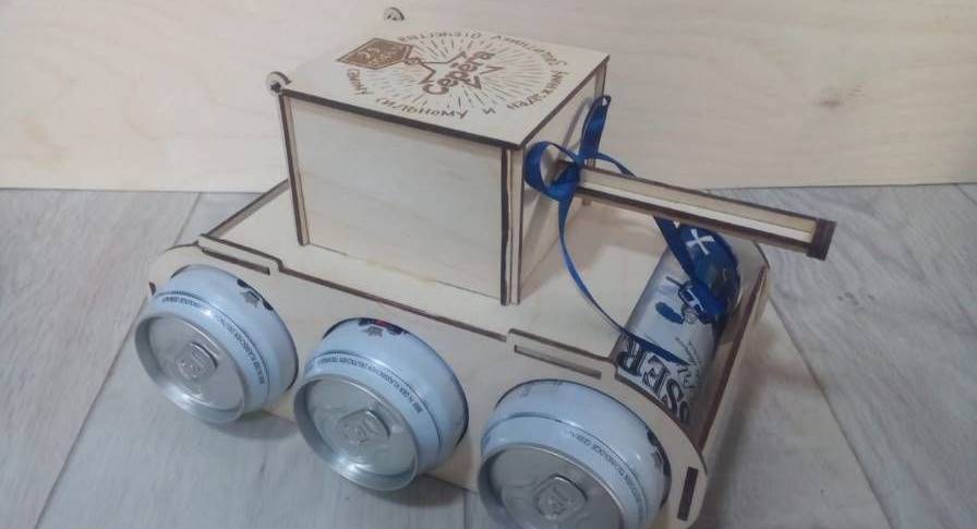 Лазерный макет алкотанк из фанеры