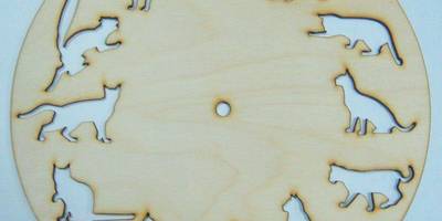 Часы заготовка 12 кошек