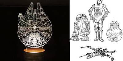 Star wars millenium droid 3d optical illusion lamp ai