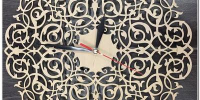 Часы wooden clock - ornaments