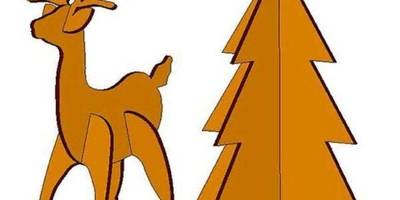 Новогодняя елка с оленем 149