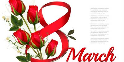 Принт международный женский день розы