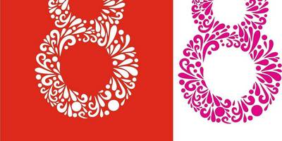 8 марта силуэт восьмерки сквозной резкой