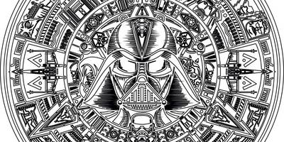 Laser engraving star wars aztec calendar cdr