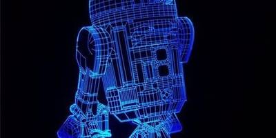 Star wars r2-d2 robot 3d led night light cdr