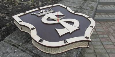 Часы герб из 4мм фанеры