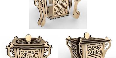 Шкатулка ажурная высокая