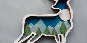 Подарок на 8 марта многослойный магнит олень