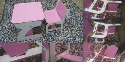 Детский комплект табурет и столик 2