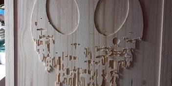 Cnc router laser cut star wars rebel sign dxf