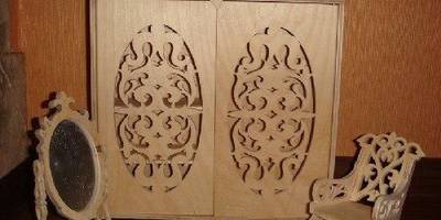 Кукольная мебель - шкаф кресло и зеркало