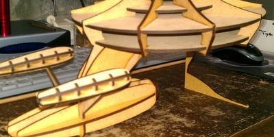 Космический корабль 3d puzzle dxf