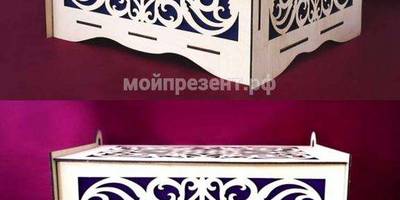 Деревянная шкатулка квадратная с крышкой