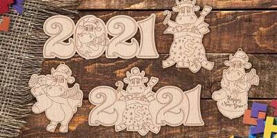 Подвески новогодние Коровы