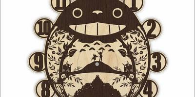 Часы. Гравировка. Тоторо.