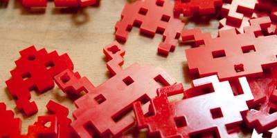 8bit space invader ornaments dxf