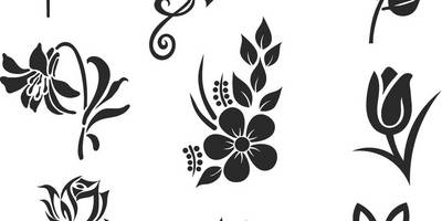 Силуэты цветов простые