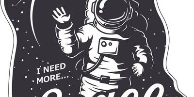 I need more space sticker vector art cdr