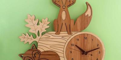 Часы детские лисенок