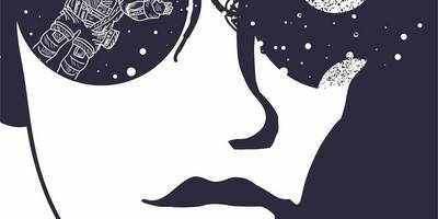 Женское лицо космос print