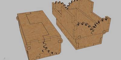 Шкатулочка со створками на шестерёнках