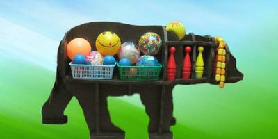 Скамейка медведь