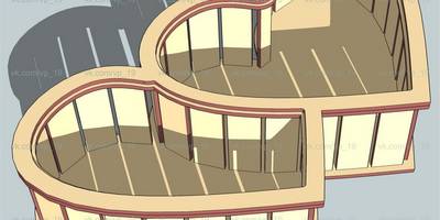 Коробочка двойное сердце