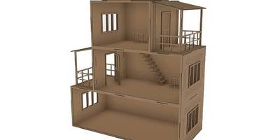 Трёхэтажный кукольный дом