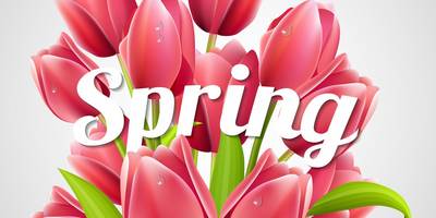 Принт международный женский день тюльпаны