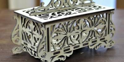 Шкатулка ажурная с ручкой из фанеры 3мм