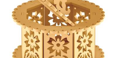 Шкатулка круглая с узором