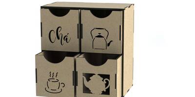 Ящик для чая из 4 отсеков