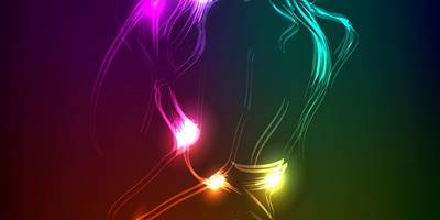 Силуэт неоновой девушки