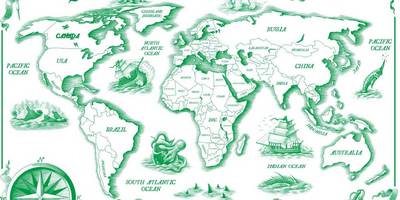 Винтажная карта мира в подарок