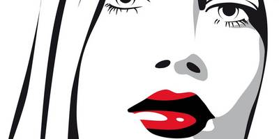 Девушка яркие губы