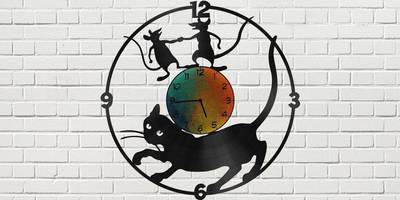 Часы кот с мышами