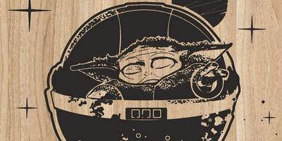 Laser engraving artwork yoda star wars character dxf