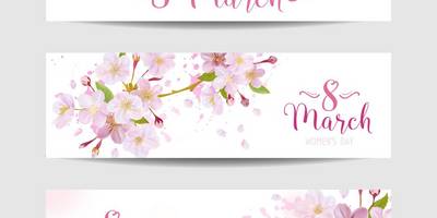 Принт международный женский день баннеры