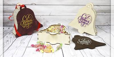 Шкатулка bell shaped gift box wooden candy box