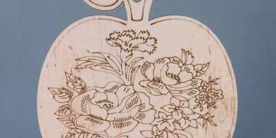 Разделочная доска яблоко