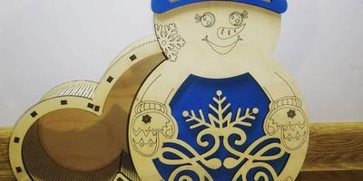 Шкатулка новогодняя снеговик