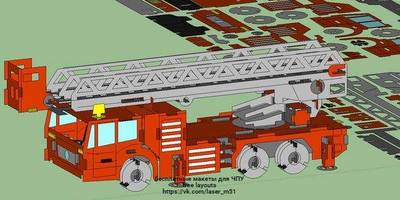 Сборная модель Пожарной машины с лестницей 69