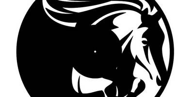 Часы силуэт бегущей лошади