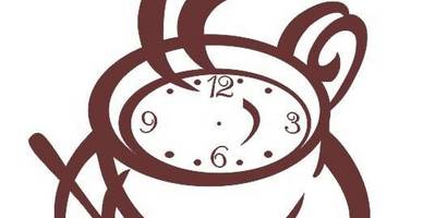 Часы силуэт горячего кофе