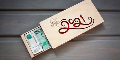 Шкатулка money gift box wooden cash envelope new year