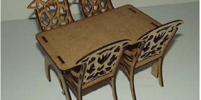 Кукольная мебель - кухонный стол и стулья