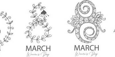 8 марта надписи линиями