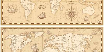 Старинная карта мира в подарок на 8 марта