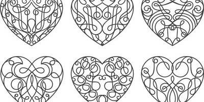 Узорные сердца для гравировки